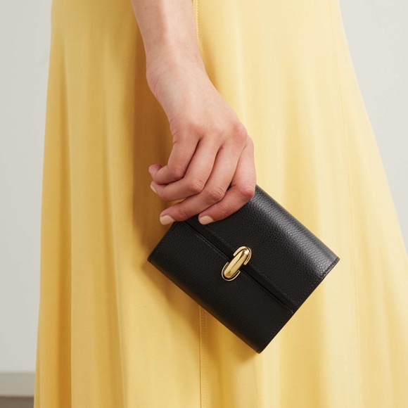 SAVETTE Symmetry Wallet Bag in Black Grained Calfskin Leather - Picture 10 of 12